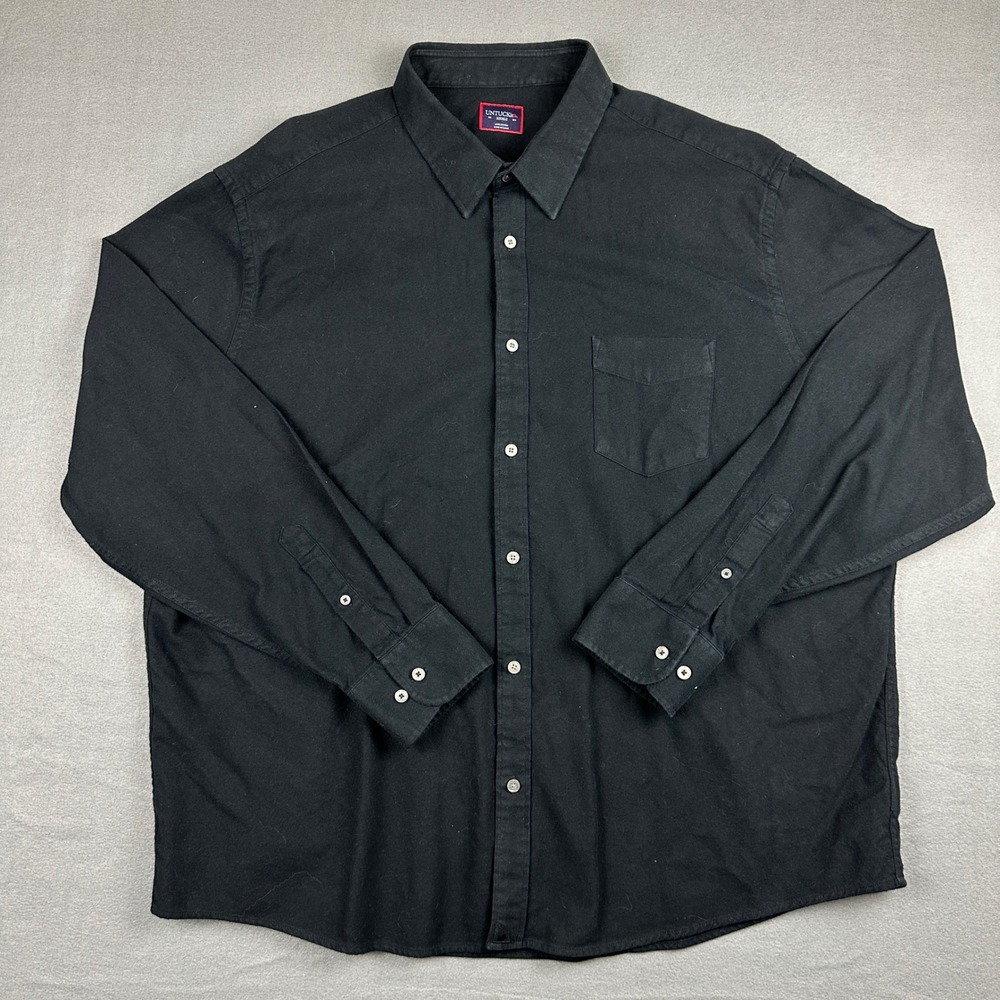 UNTUCKit Mens XXXLC Black Cotton Long Sleeve Button Down Shirt Casual Pocket